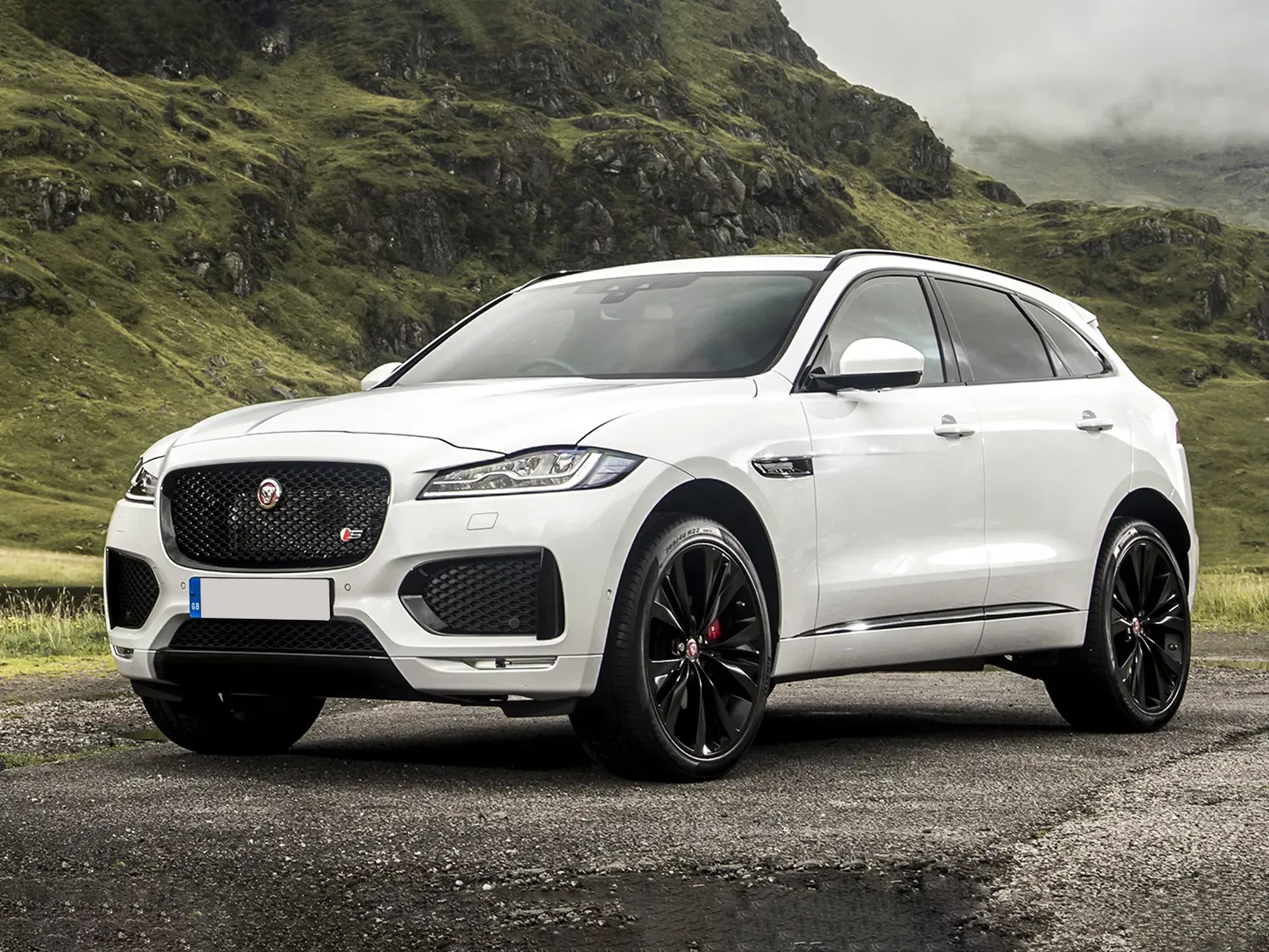 White Jaguar F-Pace SUV